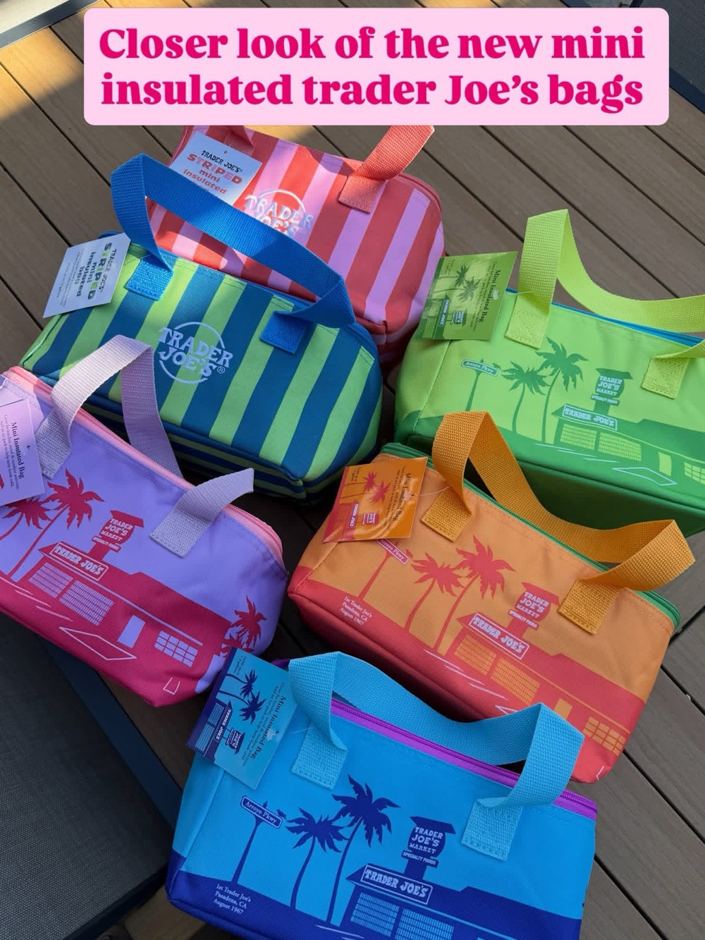 Trader Joe’s 2026! New Mini Insulated Bags Summer 6 Fun Colors - Picture 10 of 16